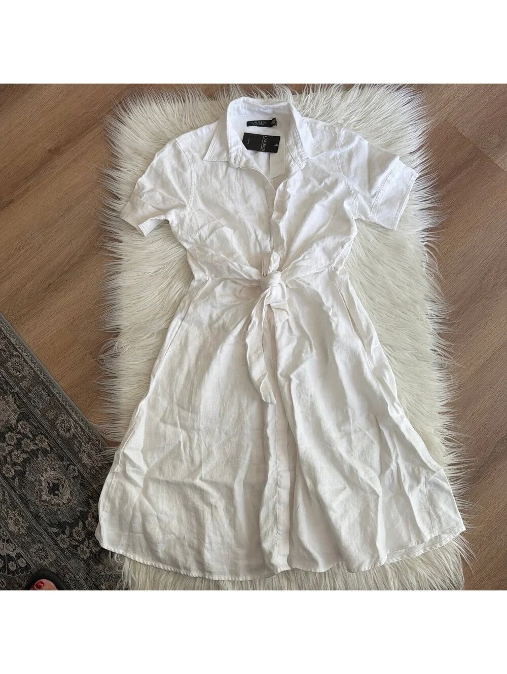 Ralph Lauren Belted Cotton-Blend Shirtdress size 12 P